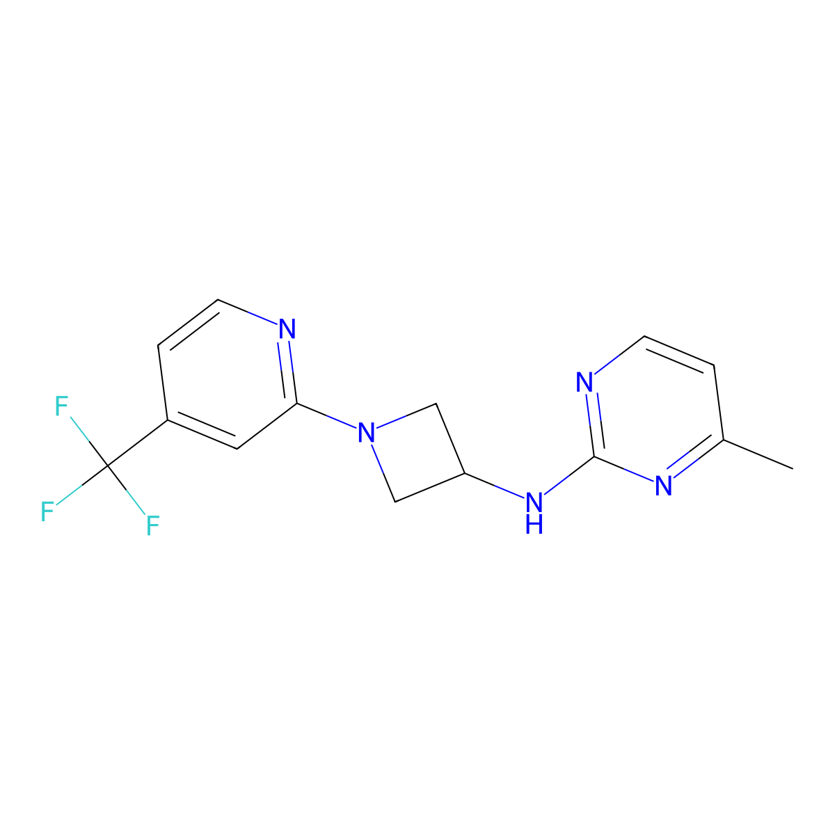 4-methyl-N-{1-[4-(trifluoromethyl)pyridin-2-yl]azetidin-3-yl}pyrimidin-2-amine molecular structure, CAS 2415624-55-2