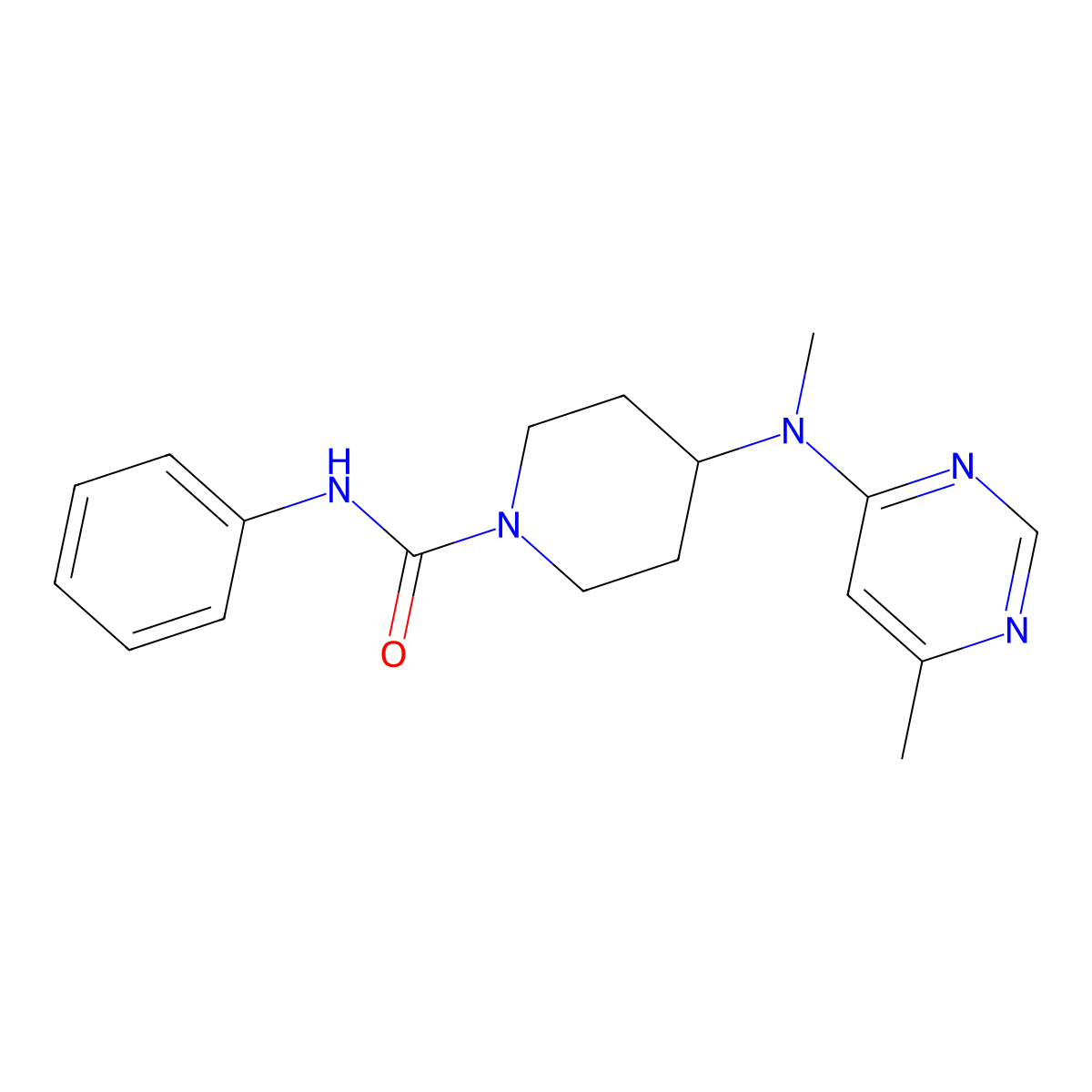 4-[methyl(6-methylpyrimidin-4-yl)amino]-N-phenylpiperidine-1-carboxamide molecular structure, CAS 2415624-59-6