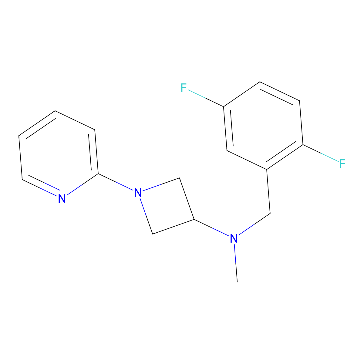N-[(2,5-difluorophenyl)methyl]-N-methyl-1-(pyridin-2-yl)azetidin-3-amine molecular structure, CAS 2415624-63-2