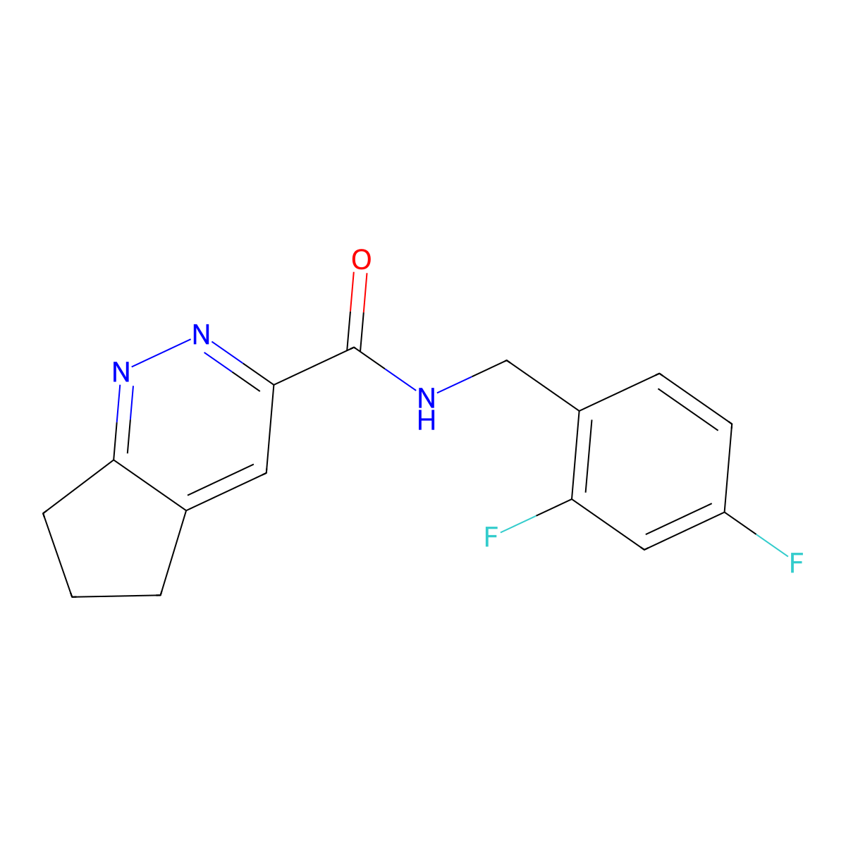 N-[(2,4-difluorophenyl)methyl]-5H,6H,7H-cyclopenta[c]pyridazine-3-carboxamide molecular structure, CAS 2415624-70-1
