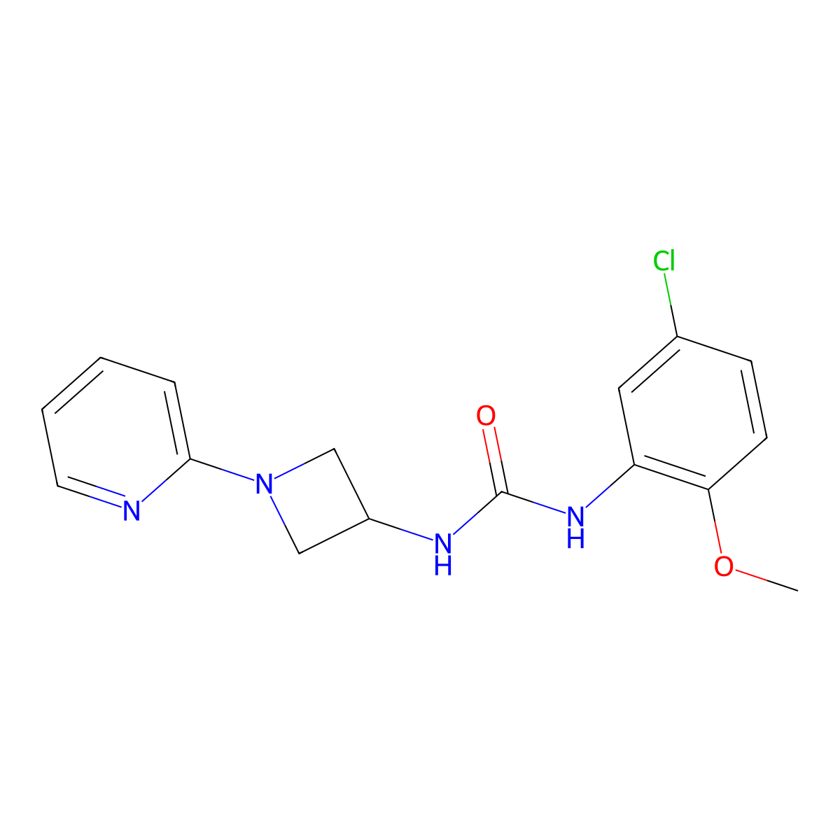1-(5-Chloro-2-methoxyphenyl)-3-[1-(pyridin-2-yl)azetidin-3-yl]urea molecular structure, CAS 2415624-82-5