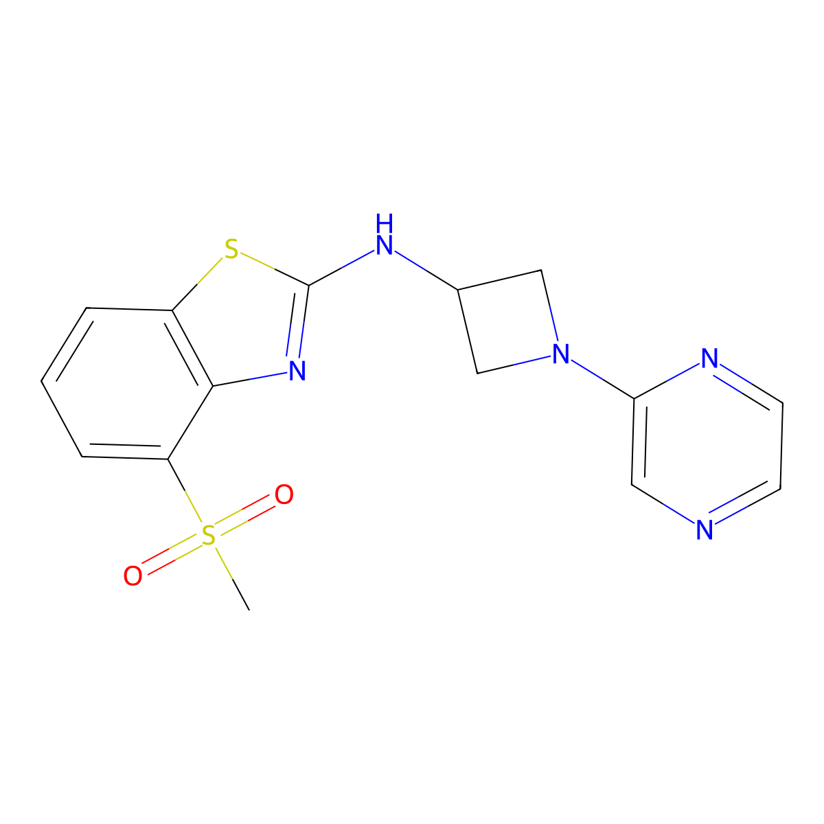 4-methanesulfonyl-N-[1-(pyrazin-2-yl)azetidin-3-yl]-1,3-benzothiazol-2-amine molecular structure, CAS 2415624-87-0