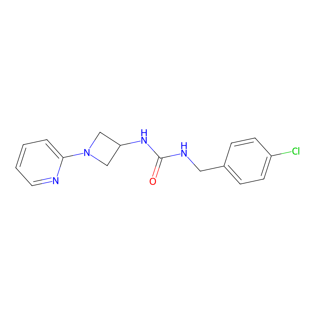 1-[(4-Chlorophenyl)methyl]-3-[1-(pyridin-2-yl)azetidin-3-yl]urea molecular structure, CAS 2415625-11-3