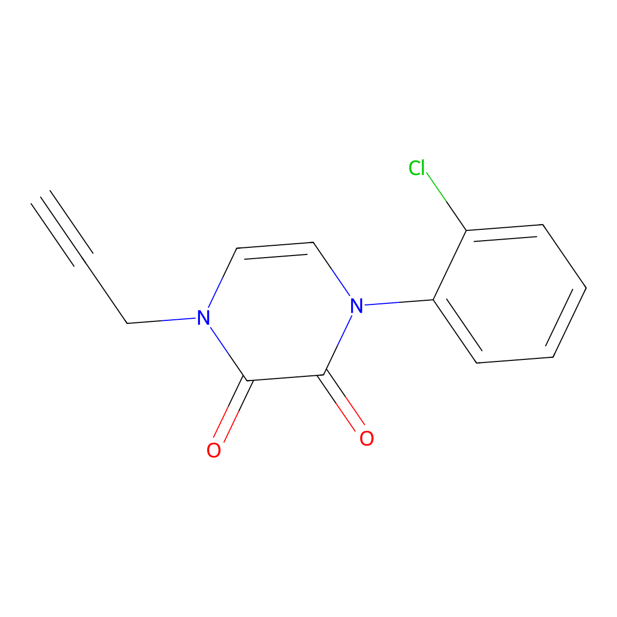 1-(2-Chlorophenyl)-4-(prop-2-yn-1-yl)-1,2,3,4-tetrahydropyrazine-2,3-dione molecular structure, CAS 2415625-32-8