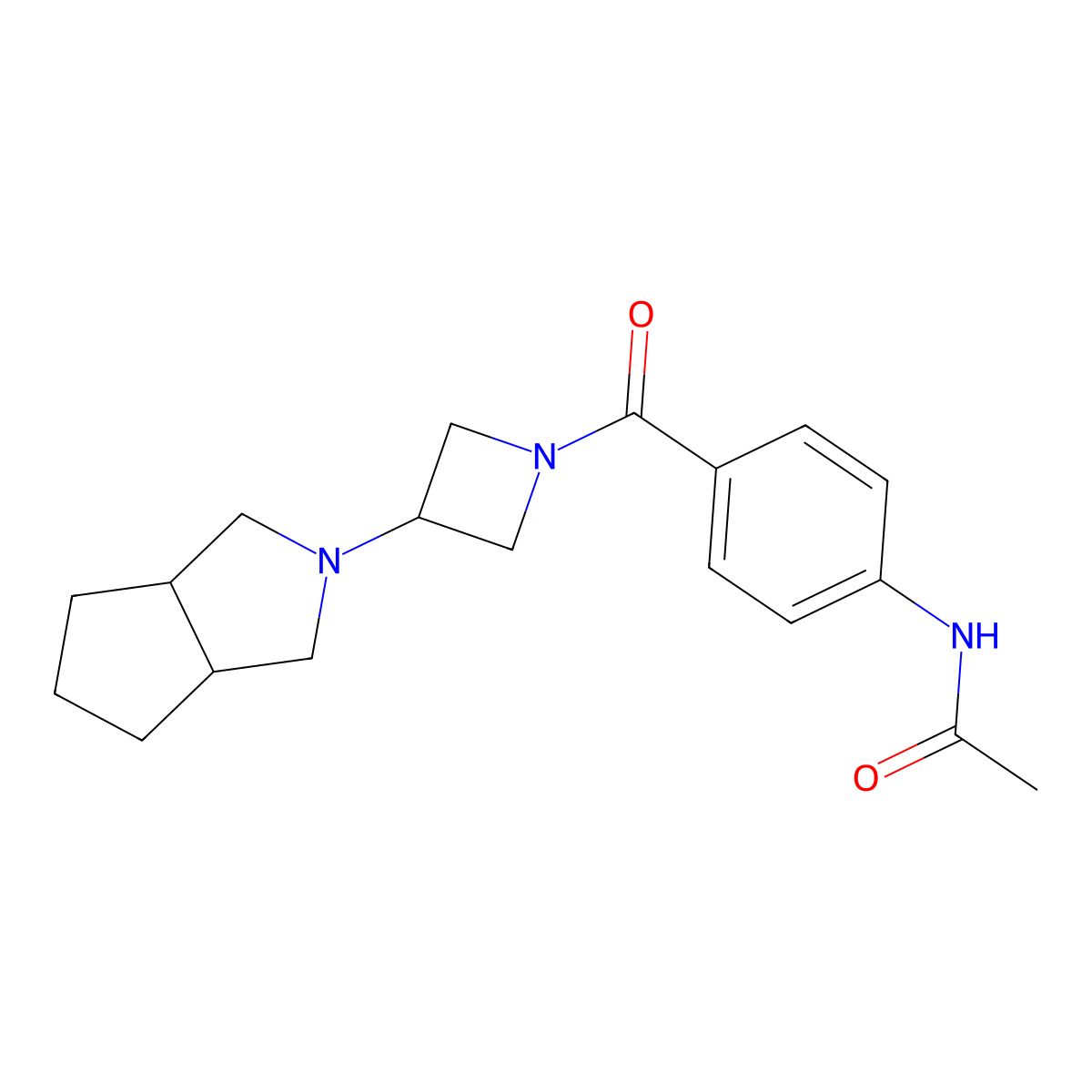N-[4-(3-{octahydrocyclopenta[c]pyrrol-2-yl}azetidine-1-carbonyl)phenyl]acetamide molecular structure, CAS 2415628-44-1