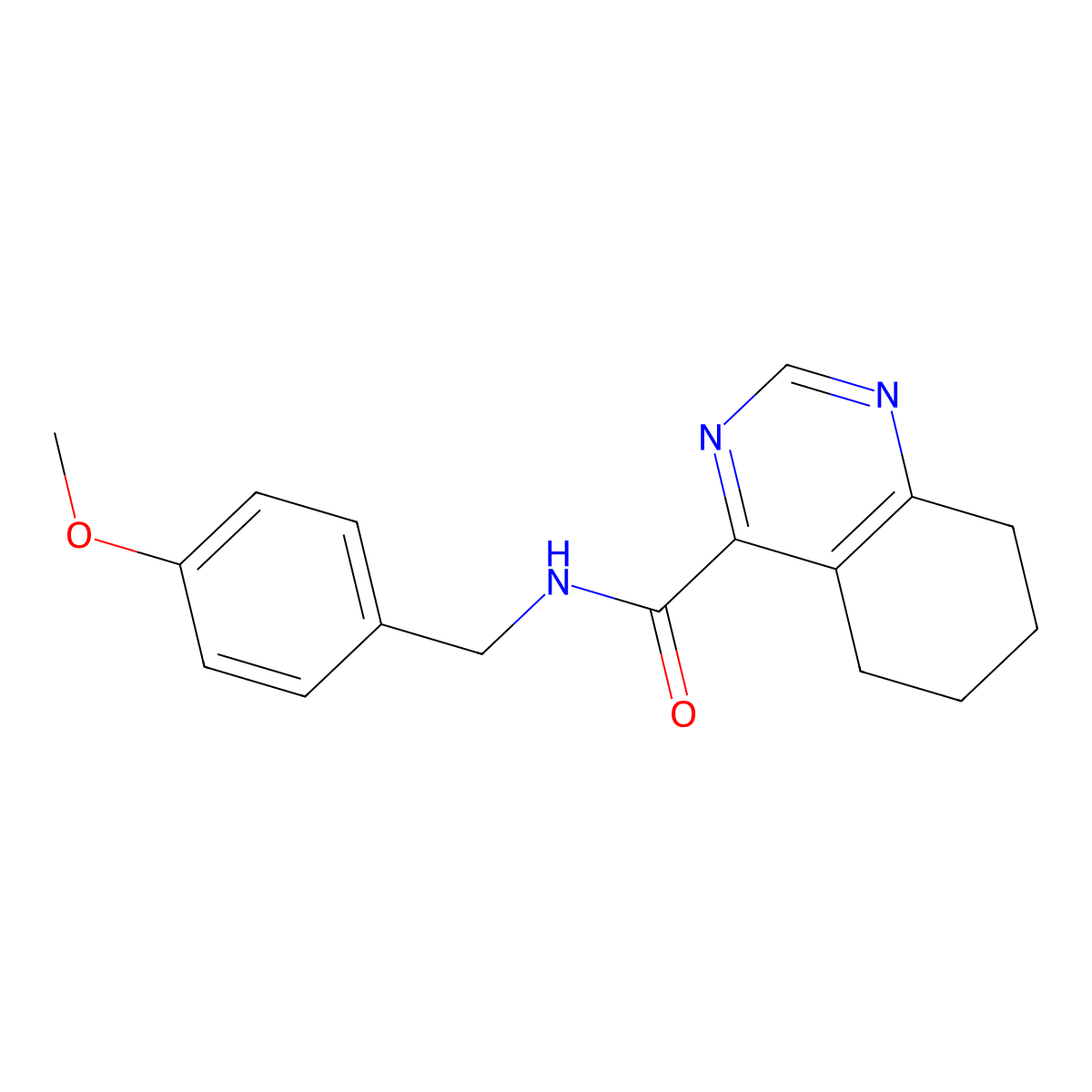 N-[(4-Methoxyphenyl)methyl]-5,6,7,8-tetrahydroquinazoline-4-carboxamide molecular structure, CAS 2415628-45-2