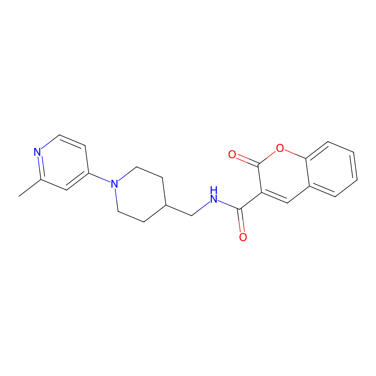 N-{[1-(2-methylpyridin-4-yl)piperidin-4-yl]methyl}-2-oxo-2H-chromene-3-carboxamide molecular structure, CAS 2415628-52-1