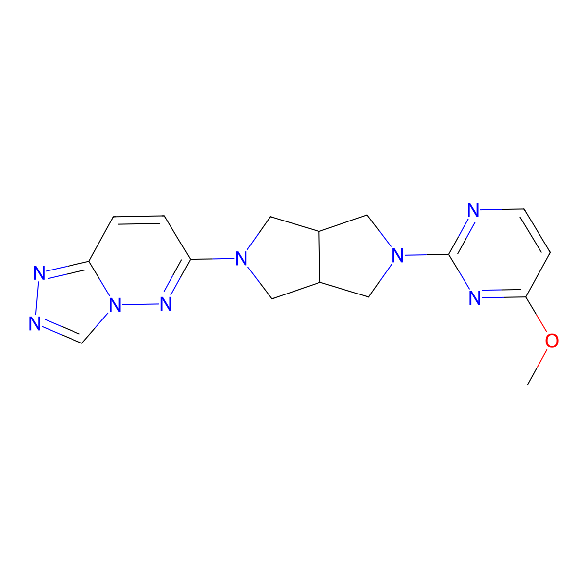 4-Methoxy-2-(5-{[1,2,4]triazolo[4,3-b]pyridazin-6-yl}-octahydropyrrolo[3,4-c]pyrrol-2-yl)pyrimidine molecular structure, CAS 2415628-56-5