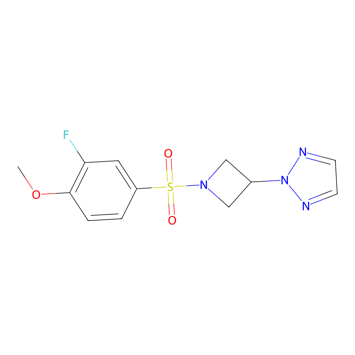 2-[1-(3-fluoro-4-methoxybenzenesulfonyl)azetidin-3-yl]-2H-1,2,3-triazole molecular structure, CAS 2415628-58-7