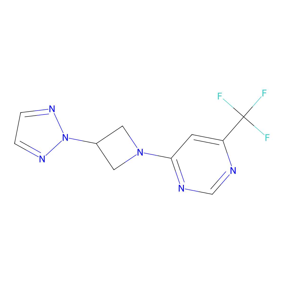 4-[3-(2H-1,2,3-triazol-2-yl)azetidin-1-yl]-6-(trifluoromethyl)pyrimidine molecular structure, CAS 2415628-62-3