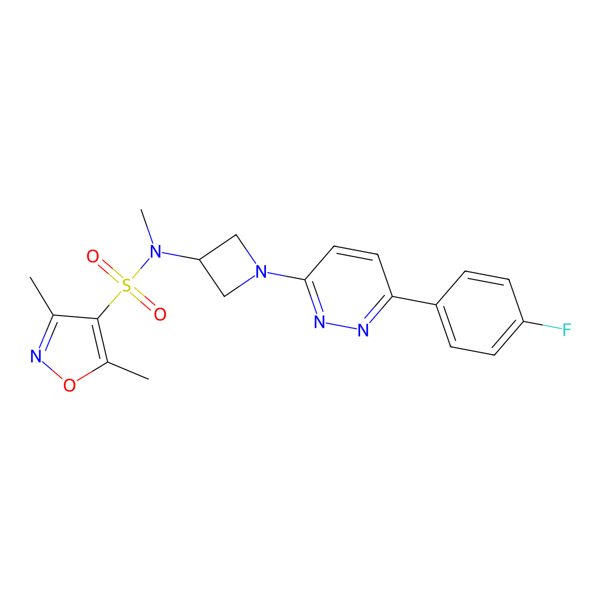 N-{1-[6-(4-fluorophenyl)pyridazin-3-yl]azetidin-3-yl}-N,3,5-trimethyl-1,2-oxazole-4-sulfonamide molecular structure, CAS 2415628-63-4