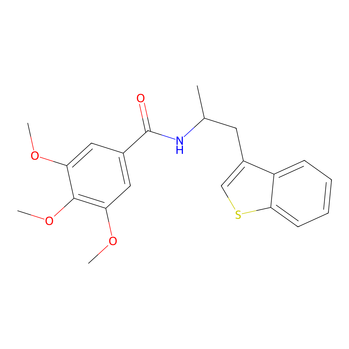 N-[1-(1-Benzothiophen-3-yl)propan-2-yl]-3,4,5-trimethoxybenzamide molecular structure, CAS 2415628-79-2