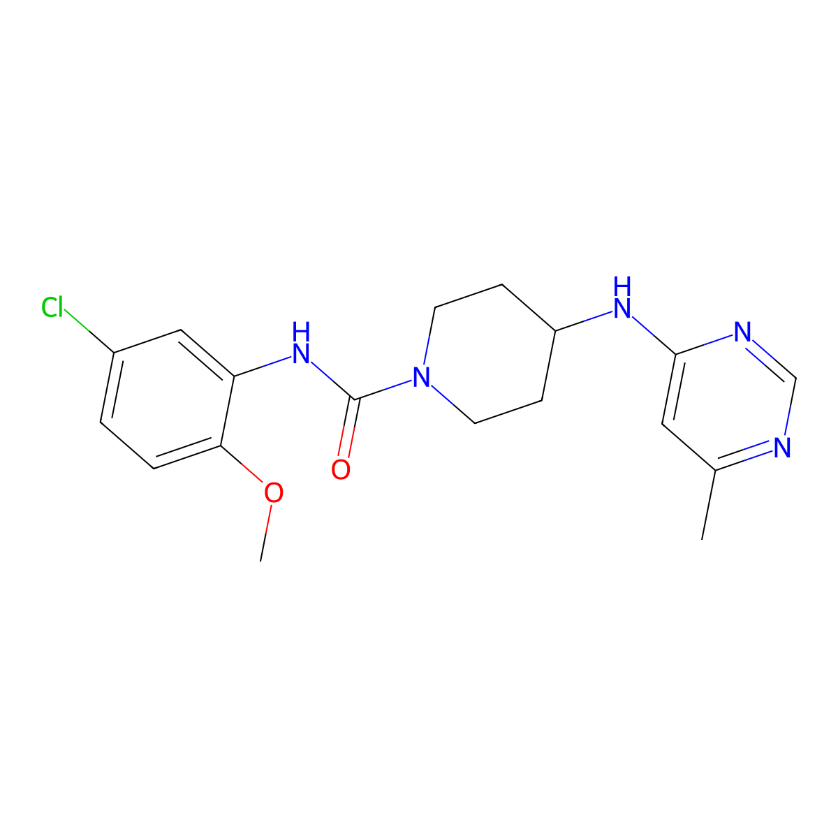 N-(5-Chloro-2-methoxyphenyl)-4-[(6-methylpyrimidin-4-yl)amino]piperidine-1-carboxamide molecular structure, CAS 2415628-98-5