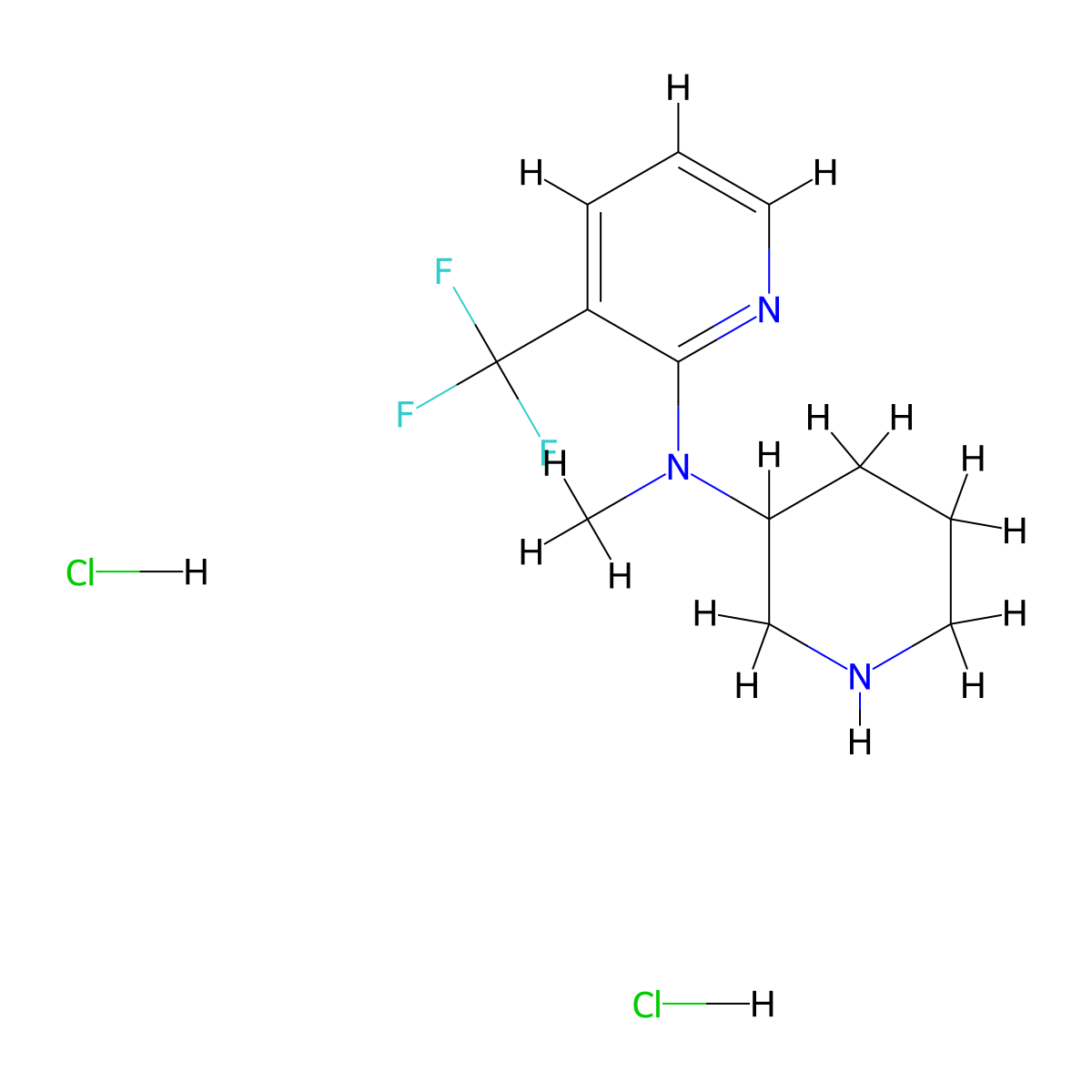 N-methyl-N-(piperidin-3-yl)-3-(trifluoromethyl)pyridin-2-amine dihydrochloride molecular structure, CAS 2415629-02-4