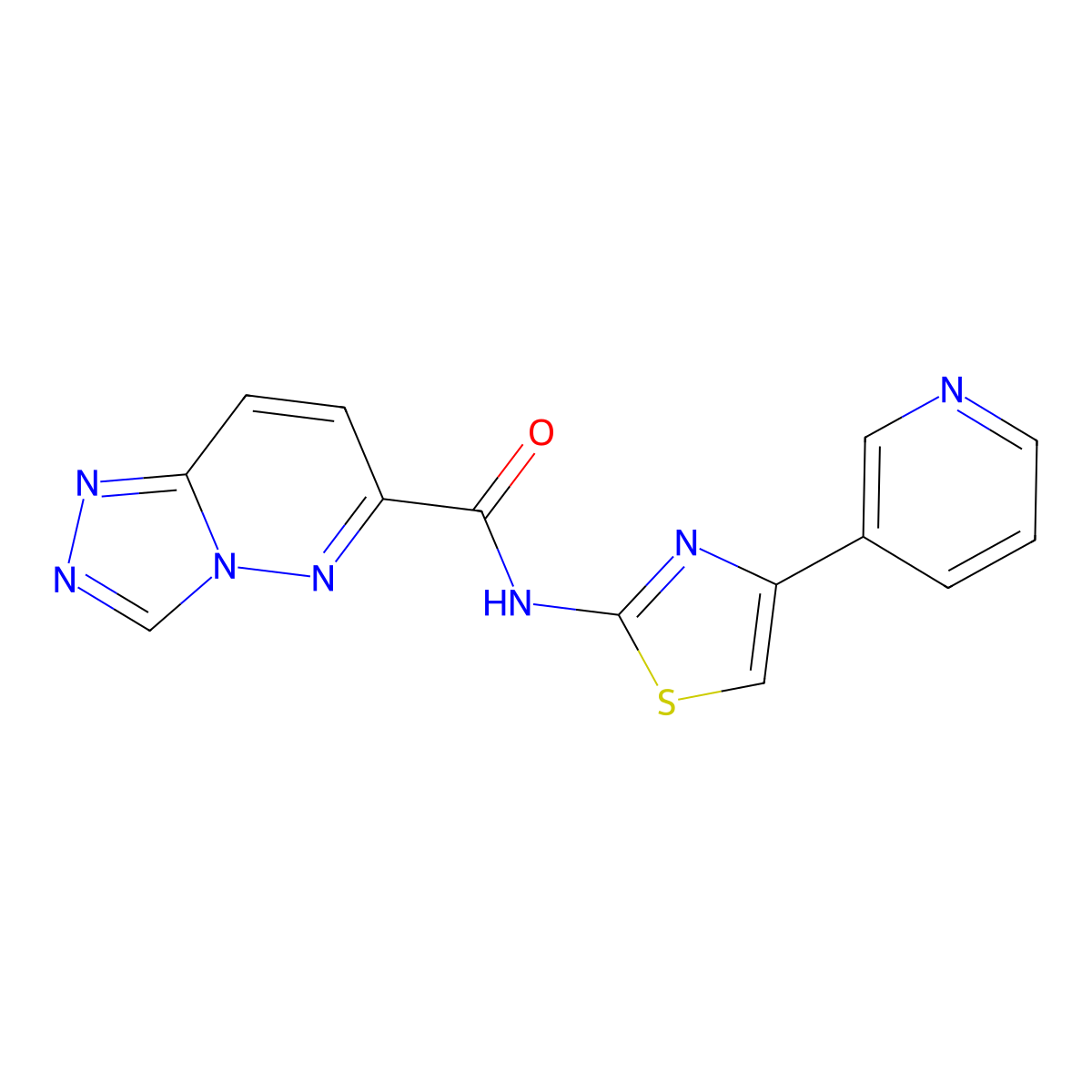 N-[4-(pyridin-3-yl)-1,3-thiazol-2-yl]-[1,2,4]triazolo[4,3-b]pyridazine-6-carboxamide molecular structure, CAS 2415629-08-0