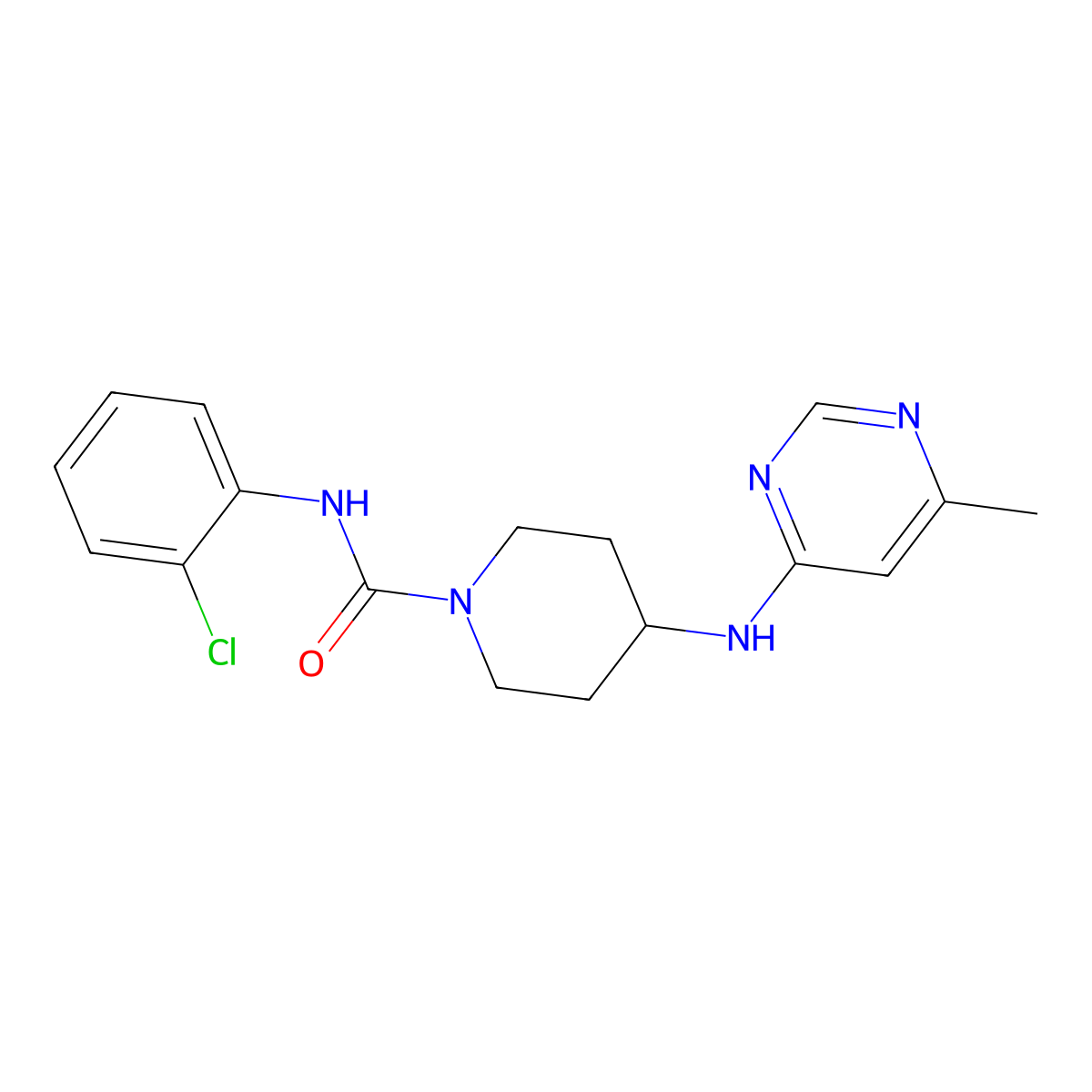N-(2-Chlorophenyl)-4-[(6-methylpyrimidin-4-yl)amino]piperidine-1-carboxamide molecular structure, CAS 2415629-11-5