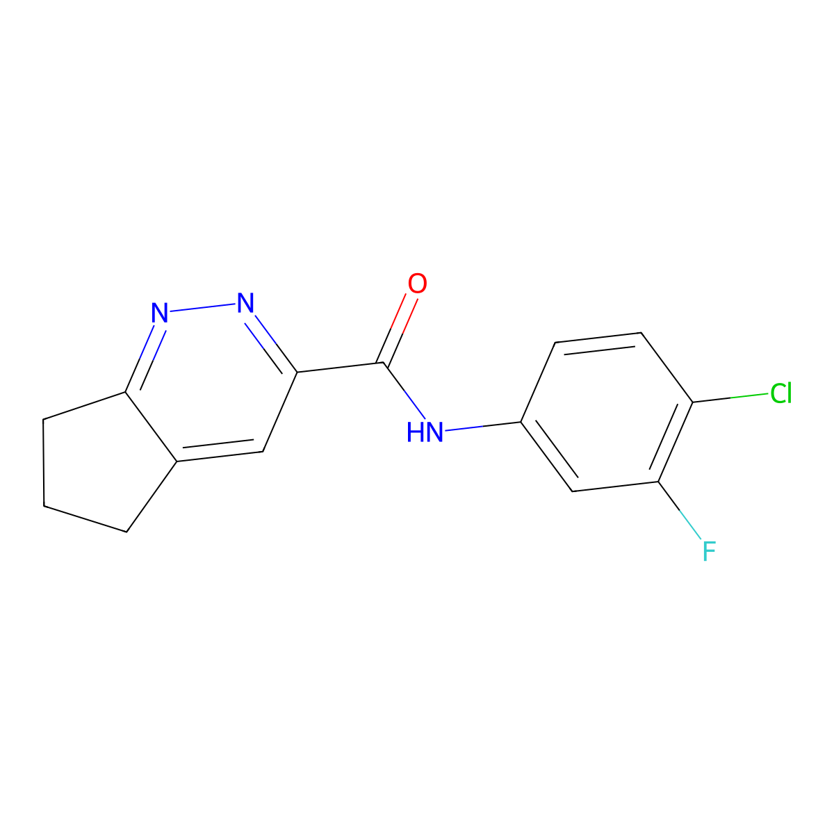 N-(4-chloro-3-fluorophenyl)-5H,6H,7H-cyclopenta[c]pyridazine-3-carboxamide molecular structure, CAS 2415629-17-1