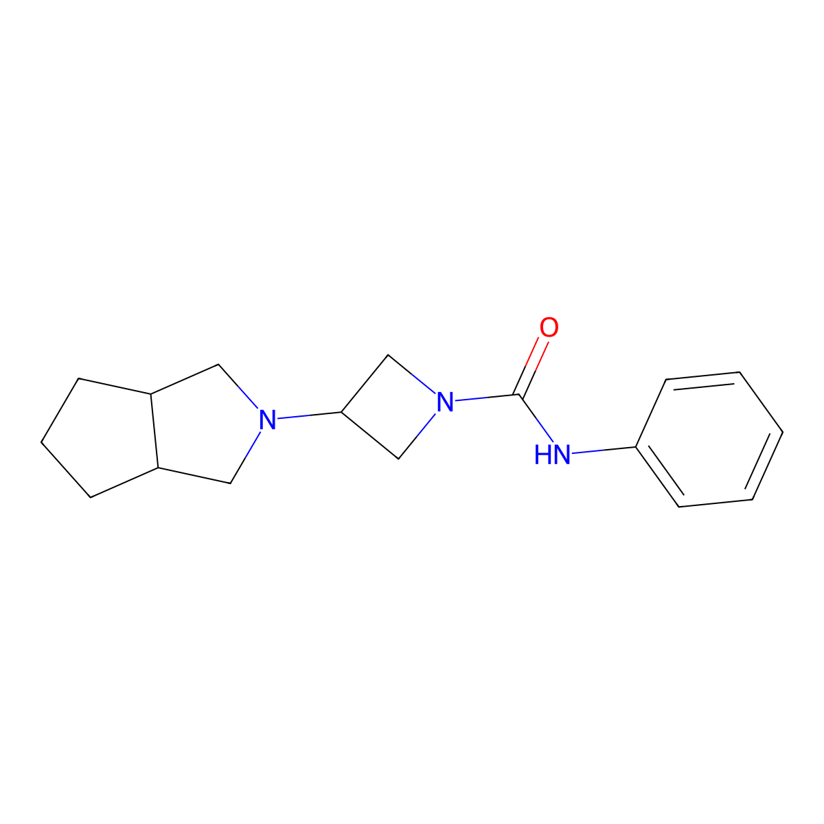 3-{octahydrocyclopenta[c]pyrrol-2-yl}-N-phenylazetidine-1-carboxamide molecular structure, CAS 2415629-20-6