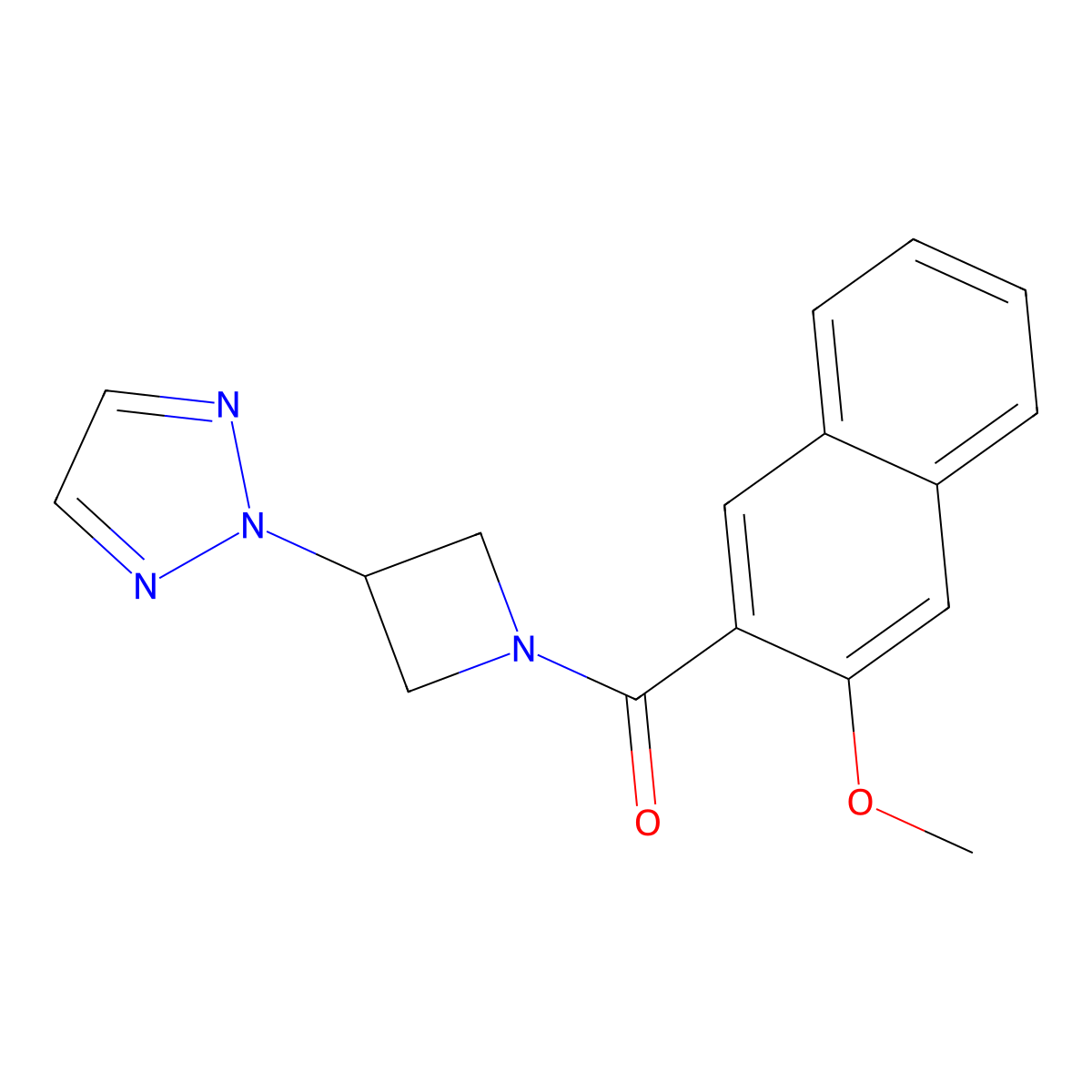 2-[1-(3-methoxynaphthalene-2-carbonyl)azetidin-3-yl]-2H-1,2,3-triazole molecular structure, CAS 2415629-21-7