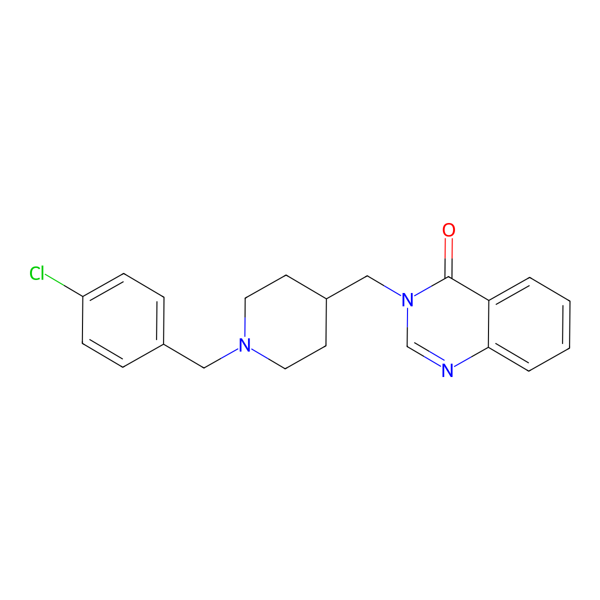 3-({1-[(4-Chlorophenyl)methyl]piperidin-4-yl}methyl)-3,4-dihydroquinazolin-4-one molecular structure, CAS 2415629-33-1