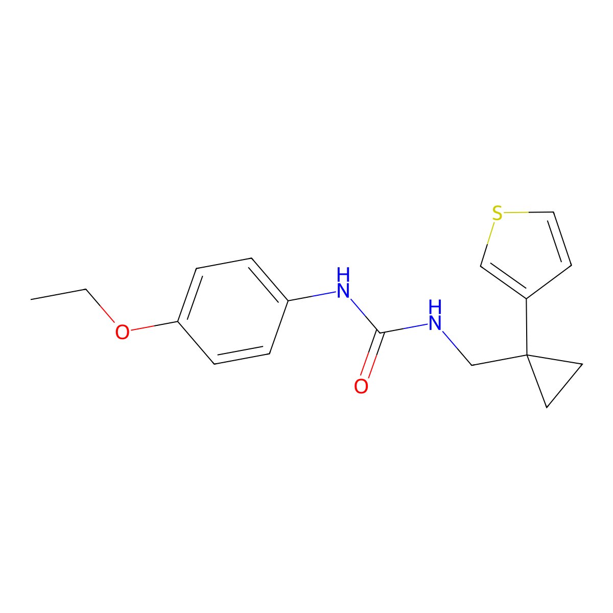 1-(4-Ethoxyphenyl)-3-{[1-(thiophen-3-yl)cyclopropyl]methyl}urea molecular structure, CAS 2415629-49-9