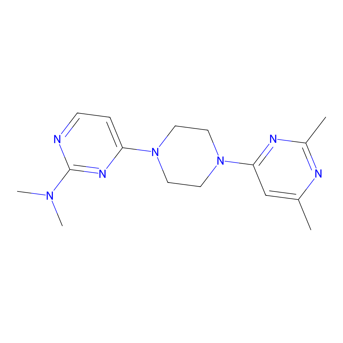 4-[4-(2,6-Dimethylpyrimidin-4-yl)piperazin-1-yl]-N,N-dimethylpyrimidin-2-amine molecular structure, CAS 2415629-63-7