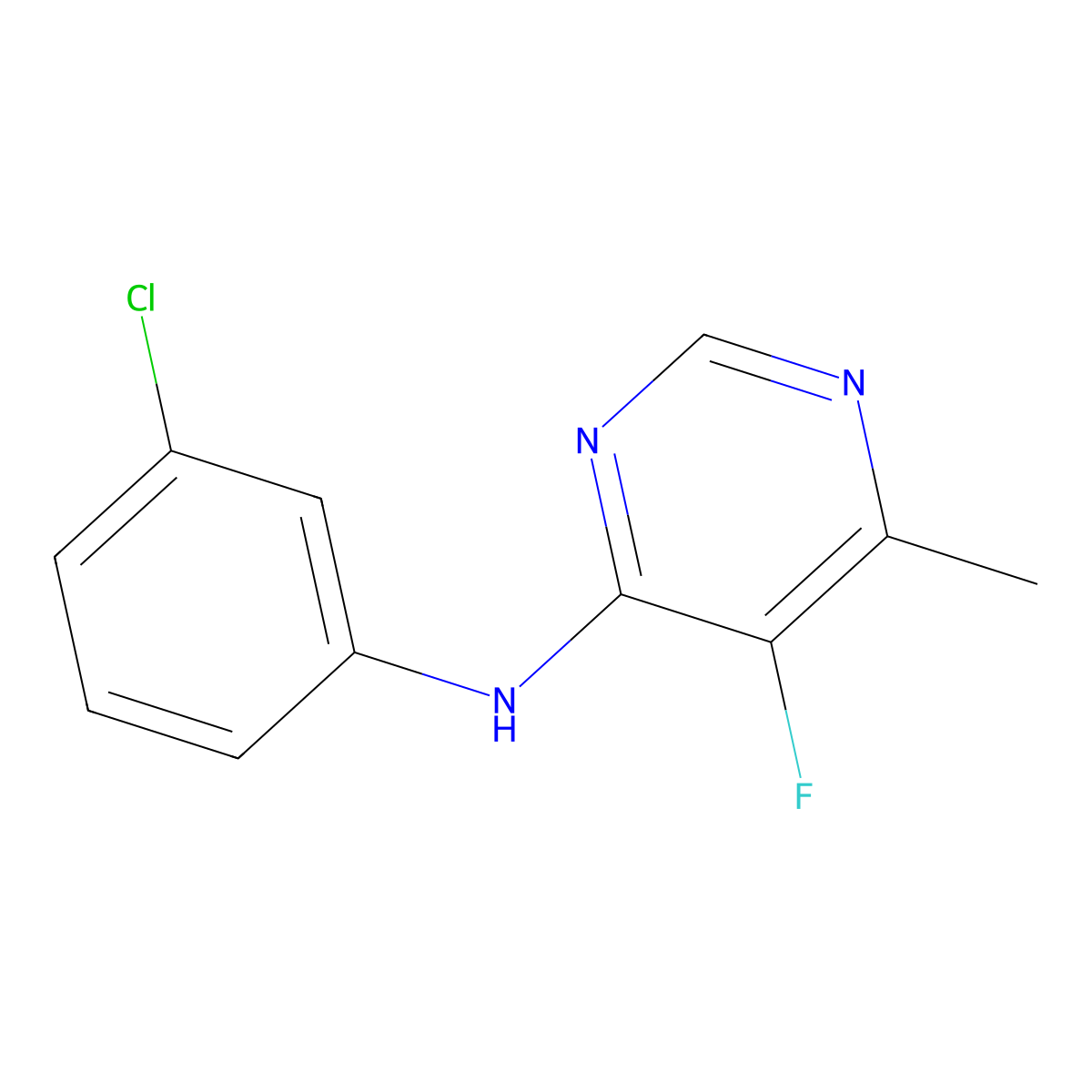 N-(3-Chlorophenyl)-5-fluoro-6-methylpyrimidin-4-amine molecular structure, CAS 2415629-69-3