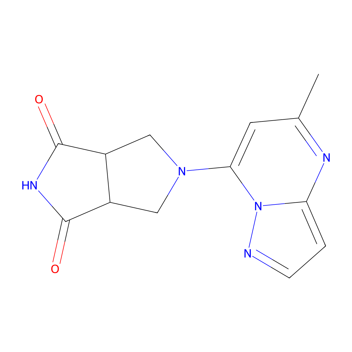 5-{5-Methylpyrazolo[1,5-a]pyrimidin-7-yl}-octahydropyrrolo[3,4-c]pyrrole-1,3-dione molecular structure, CAS 2415629-70-6