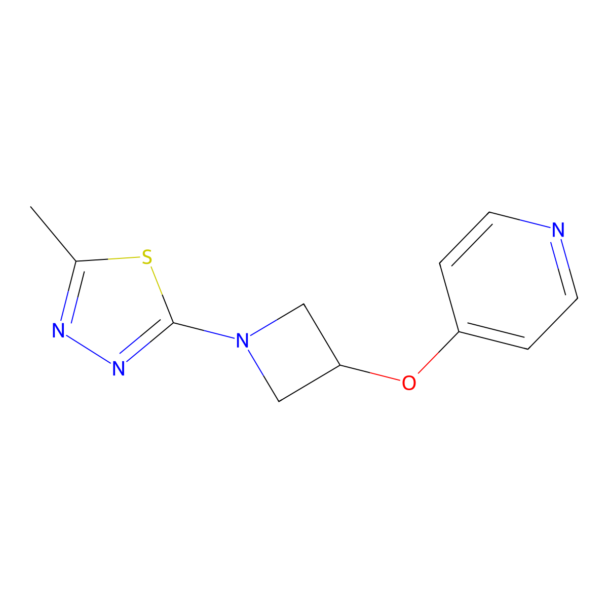 4-{[1-(5-Methyl-1,3,4-thiadiazol-2-yl)azetidin-3-yl]oxy}pyridine molecular structure, CAS 2415629-76-2
