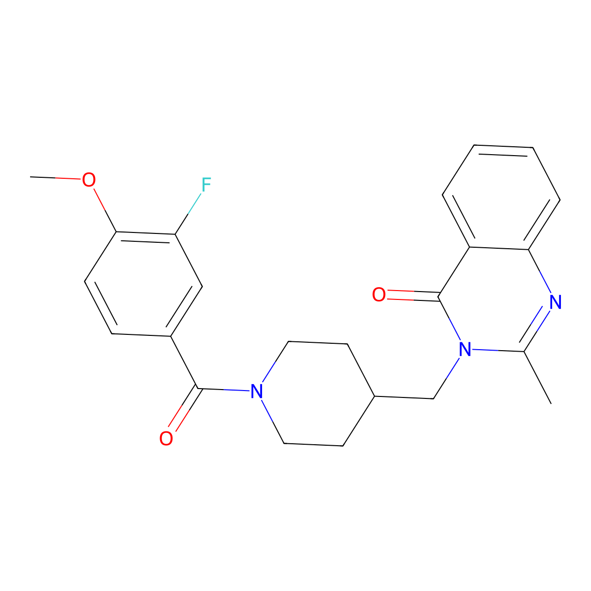 3-{[1-(3-Fluoro-4-methoxybenzoyl)piperidin-4-yl]methyl}-2-methyl-3,4-dihydroquinazolin-4-one molecular structure, CAS 2415629-79-5