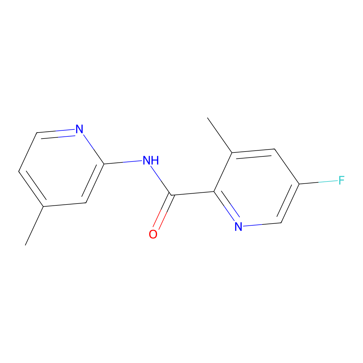 5-fluoro-3-methyl-N-(4-methylpyridin-2-yl)pyridine-2-carboxamide molecular structure, CAS 2415629-80-8