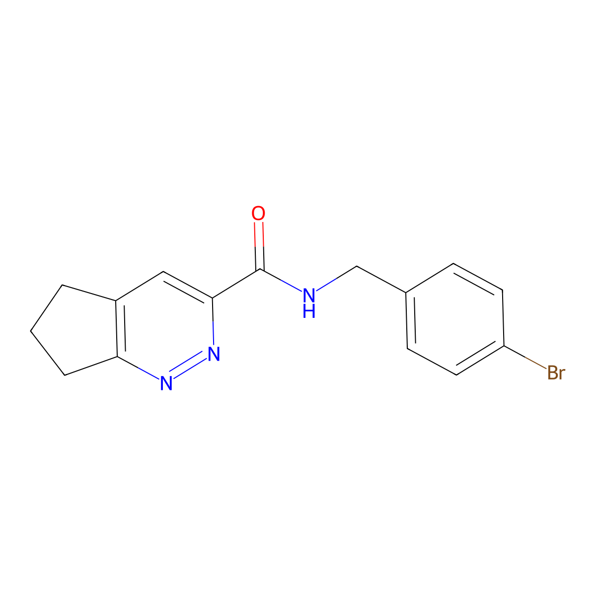 N-[(4-bromophenyl)methyl]-5H,6H,7H-cyclopenta[c]pyridazine-3-carboxamide molecular structure, CAS 2415629-84-2