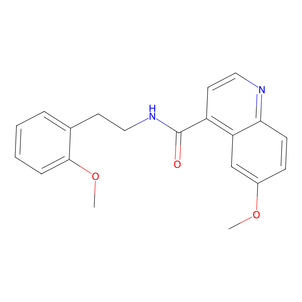 6-methoxy-N-[2-(2-methoxyphenyl)ethyl]quinoline-4-carboxamide molecular structure, CAS 2415629-91-1
