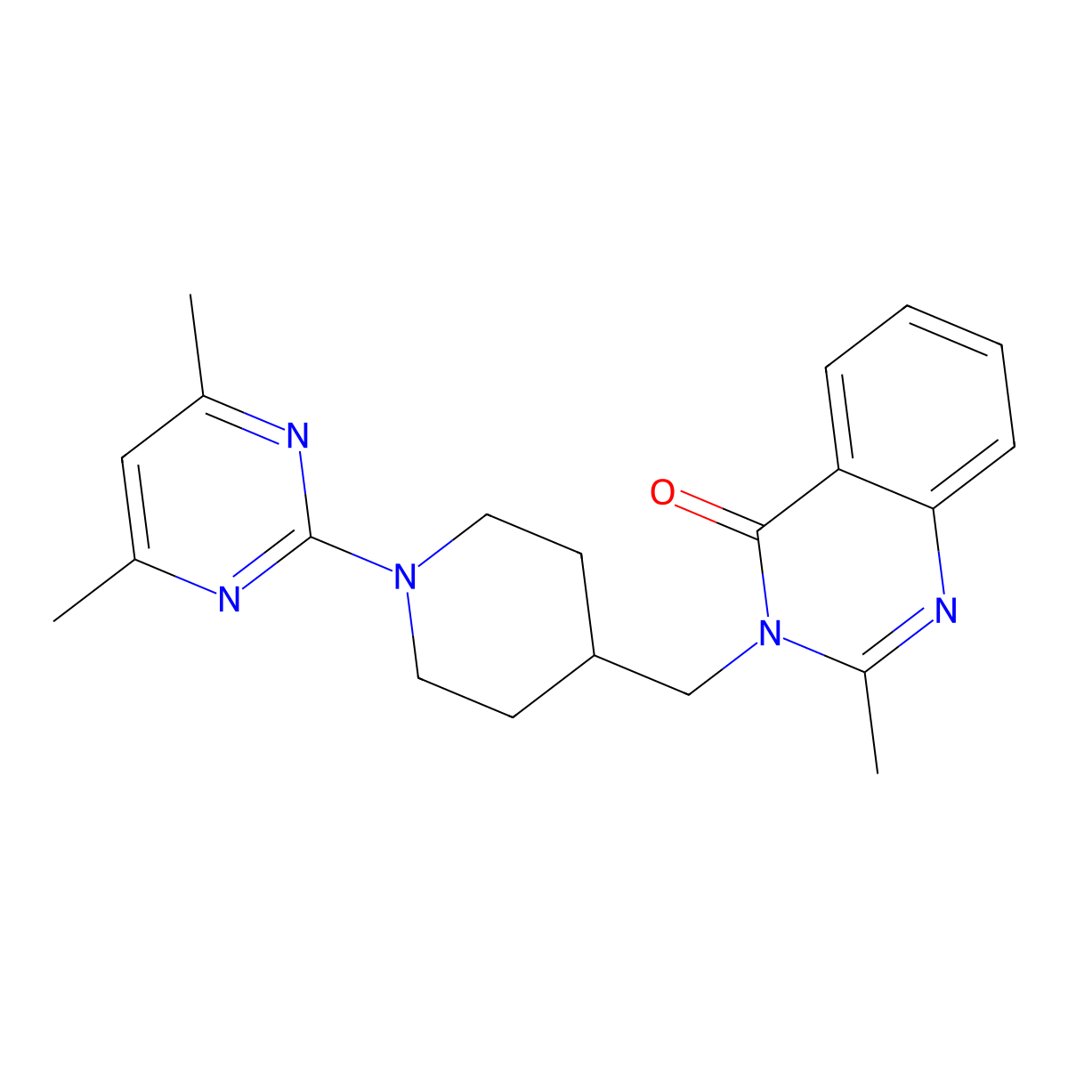 3-{[1-(4,6-Dimethylpyrimidin-2-yl)piperidin-4-yl]methyl}-2-methyl-3,4-dihydroquinazolin-4-one molecular structure, CAS 2415630-03-2