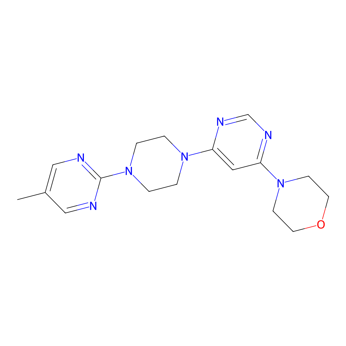 4-{6-[4-(5-Methylpyrimidin-2-yl)piperazin-1-yl]pyrimidin-4-yl}morpholine molecular structure, CAS 2415630-05-4