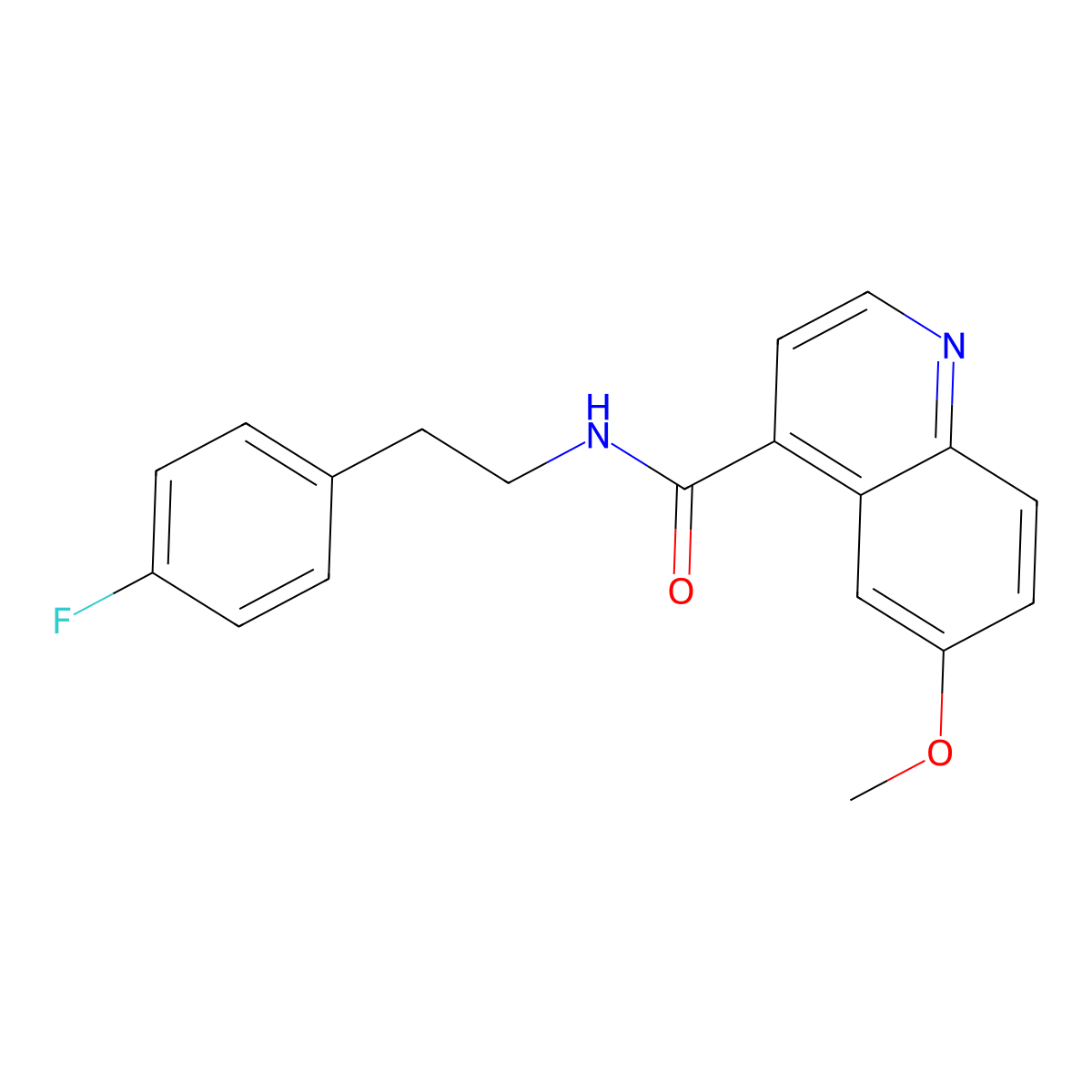 N-[2-(4-fluorophenyl)ethyl]-6-methoxyquinoline-4-carboxamide molecular structure, CAS 2415630-06-5