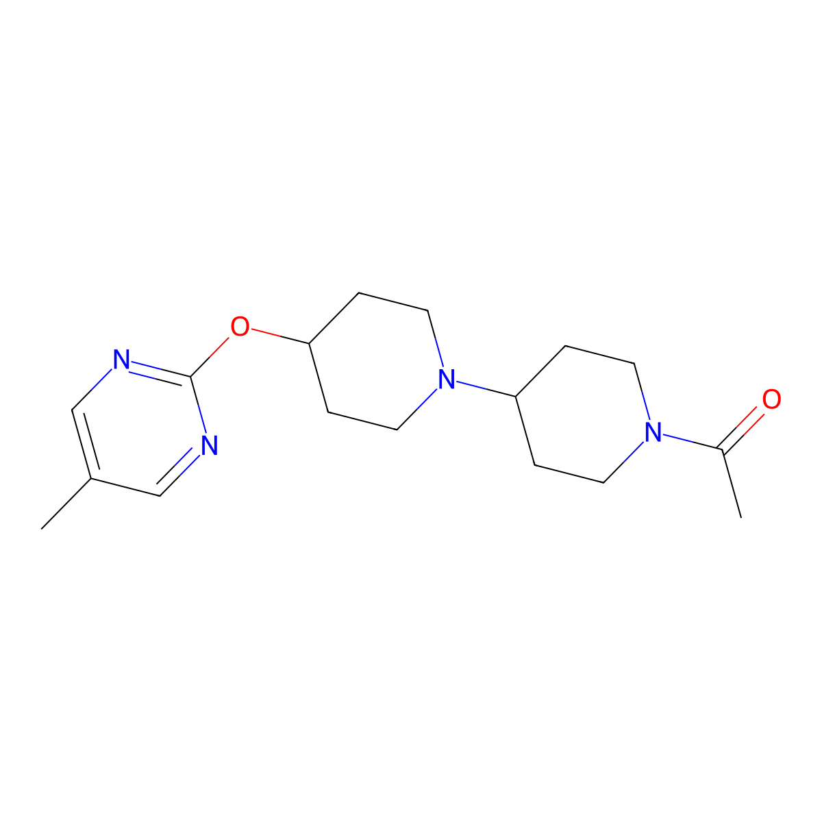 1-{4-[(5-Methylpyrimidin-2-yl)oxy]-[1,4'-bipiperidine]-1'-yl}ethan-1-one molecular structure, CAS 2415630-18-9