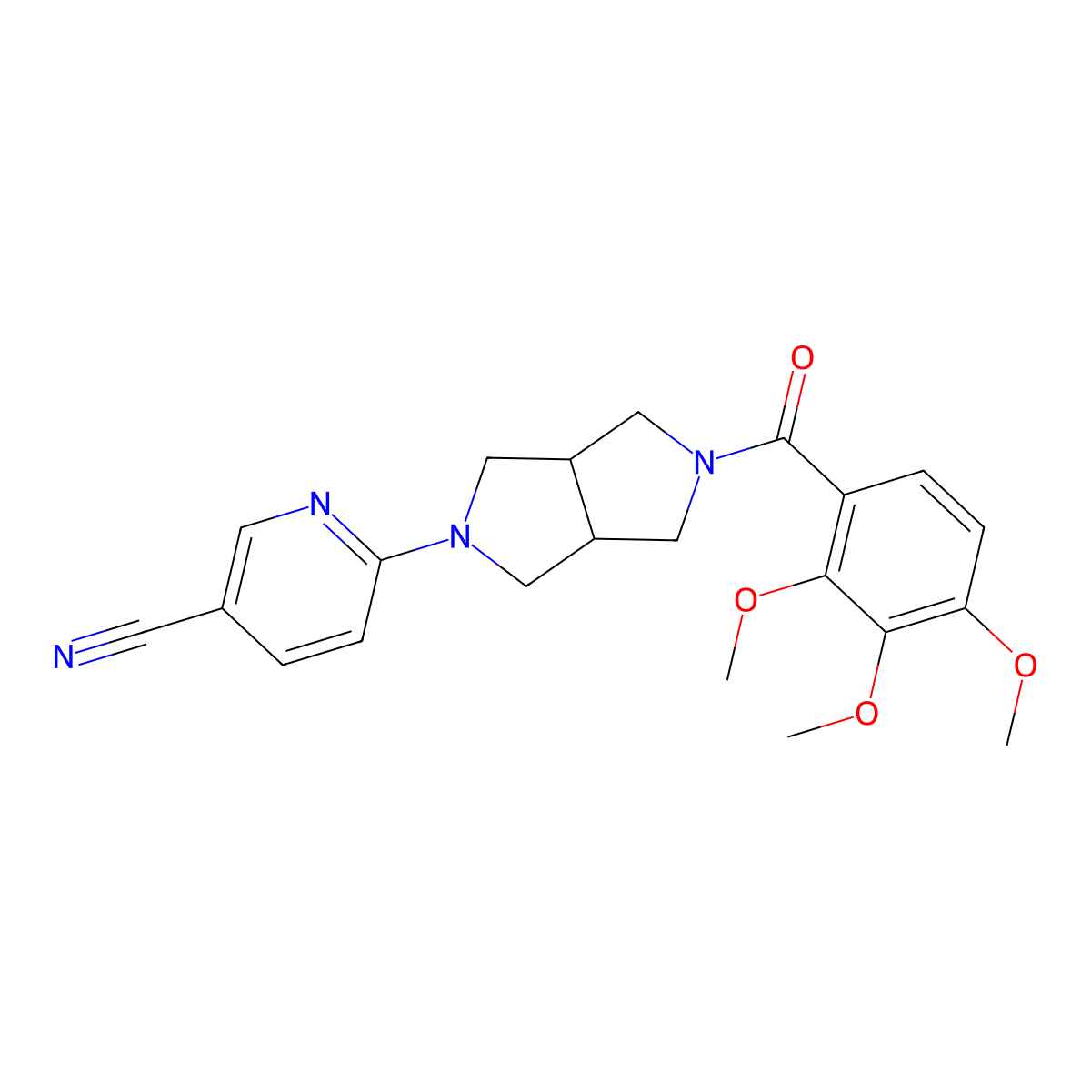 6-[5-(2,3,4-Trimethoxybenzoyl)-octahydropyrrolo[3,4-c]pyrrol-2-yl]pyridine-3-carbonitrile molecular structure, CAS 2415630-34-9
