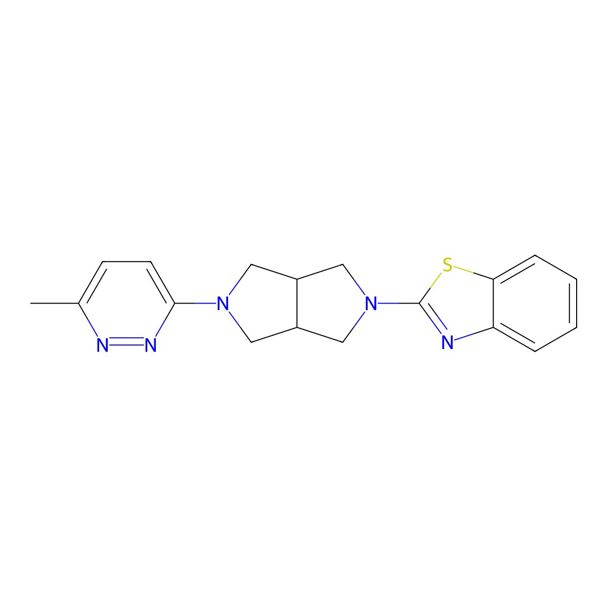 2-[5-(6-Methylpyridazin-3-yl)-octahydropyrrolo[3,4-c]pyrrol-2-yl]-1,3-benzothiazole molecular structure, CAS 2415630-39-4