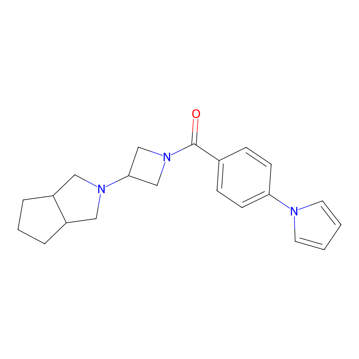 1-[4-(3-{octahydrocyclopenta[c]pyrrol-2-yl}azetidine-1-carbonyl)phenyl]-1H-pyrrole molecular structure, CAS 2415630-44-1