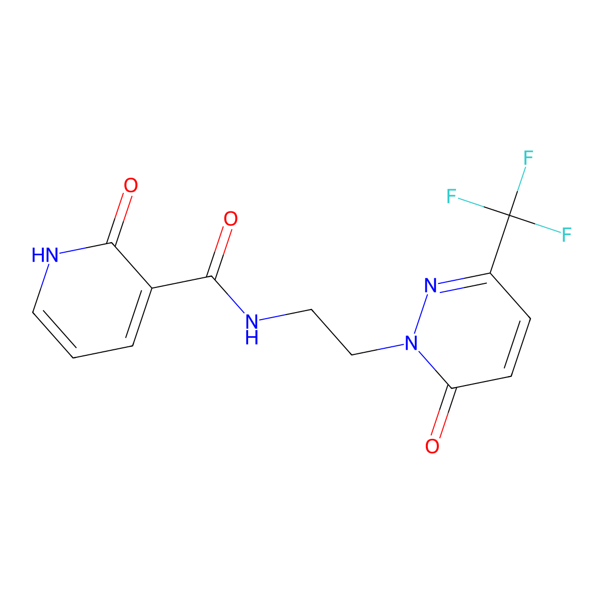 2-hydroxy-N-{2-[6-oxo-3-(trifluoromethyl)-1,6-dihydropyridazin-1-yl]ethyl}pyridine-3-carboxamide molecular structure, CAS 2415630-49-6