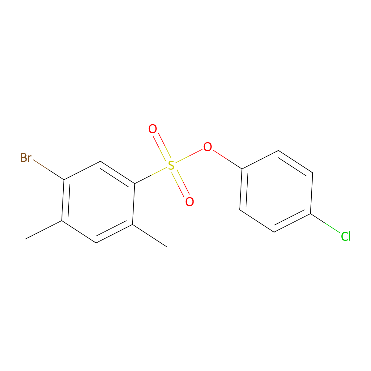 4-Chlorophenyl 5-bromo-2,4-dimethylbenzene-1-sulfonate molecular structure, CAS 2415630-65-6