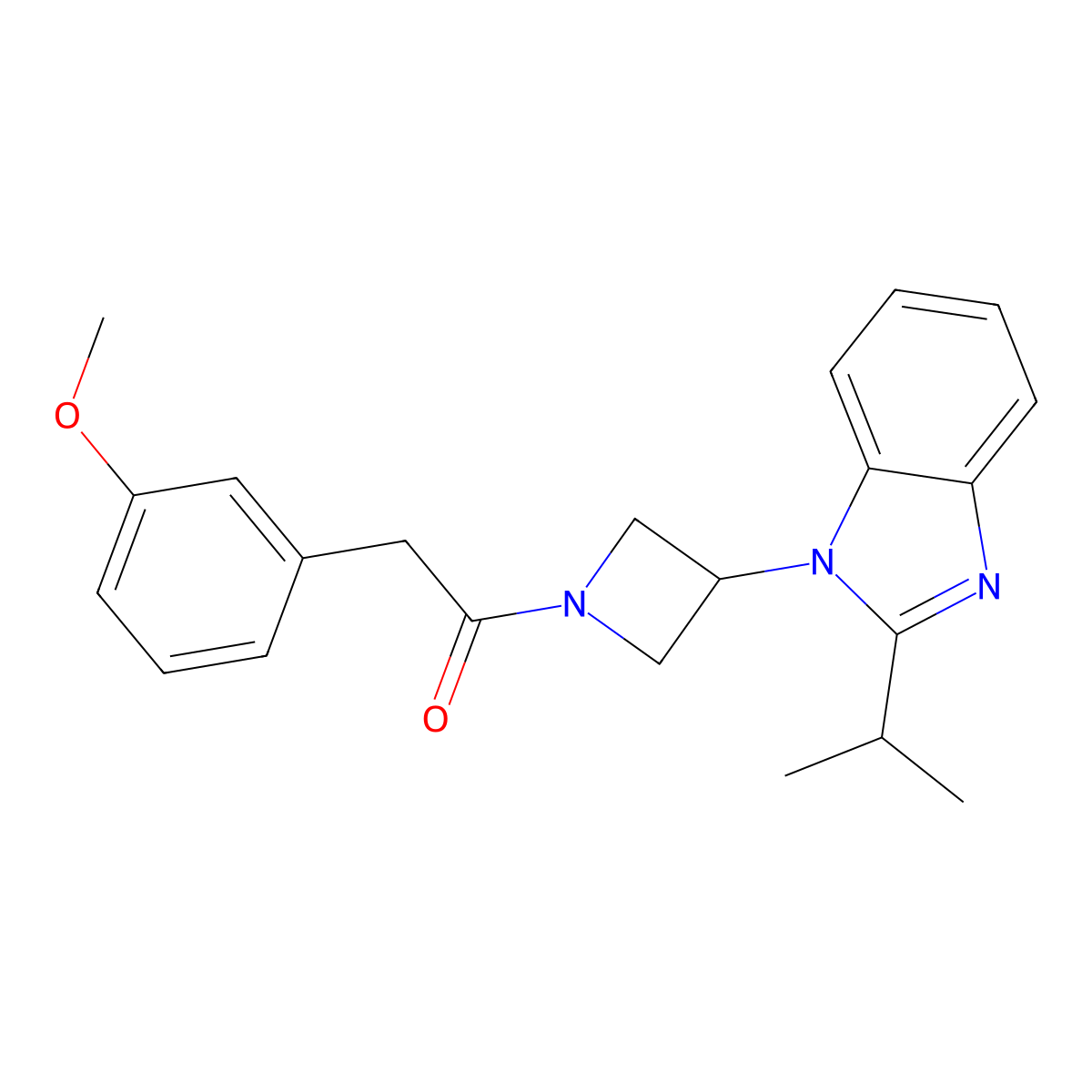 2-(3-methoxyphenyl)-1-{3-[2-(propan-2-yl)-1H-1,3-benzodiazol-1-yl]azetidin-1-yl}ethan-1-one molecular structure, CAS 2415630-69-0