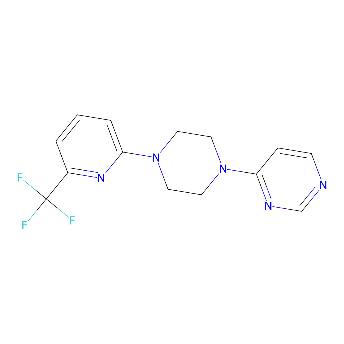 4-{4-[6-(Trifluoromethyl)pyridin-2-yl]piperazin-1-yl}pyrimidine molecular structure, CAS 2415630-79-2