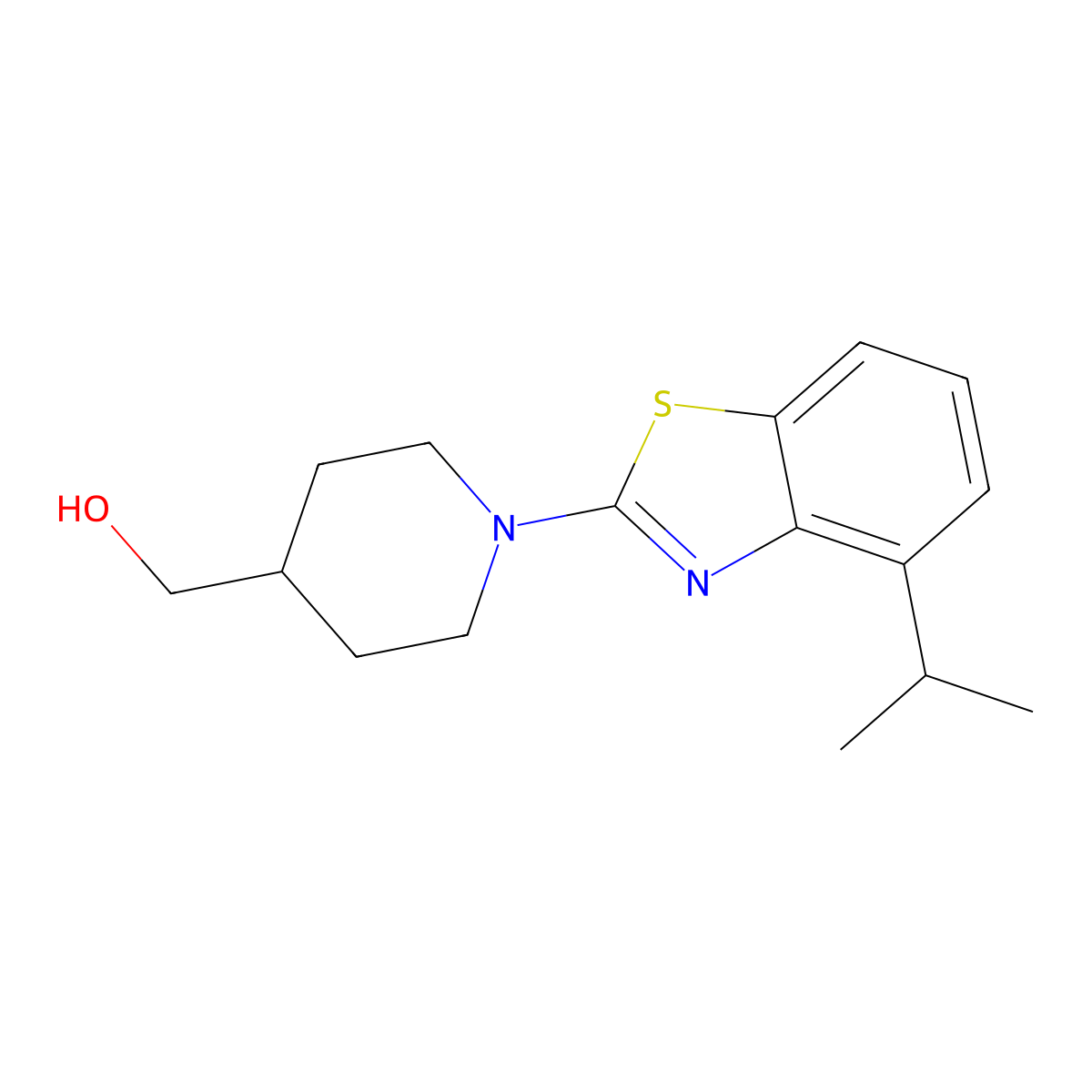{1-[4-(Propan-2-yl)-1,3-benzothiazol-2-yl]piperidin-4-yl}methanol molecular structure, CAS 2415630-87-2