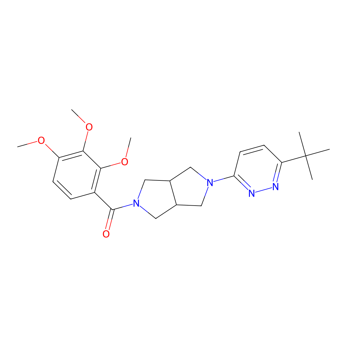 3-Tert-butyl-6-[5-(2,3,4-trimethoxybenzoyl)-octahydropyrrolo[3,4-c]pyrrol-2-yl]pyridazine molecular structure, CAS 2415630-88-3