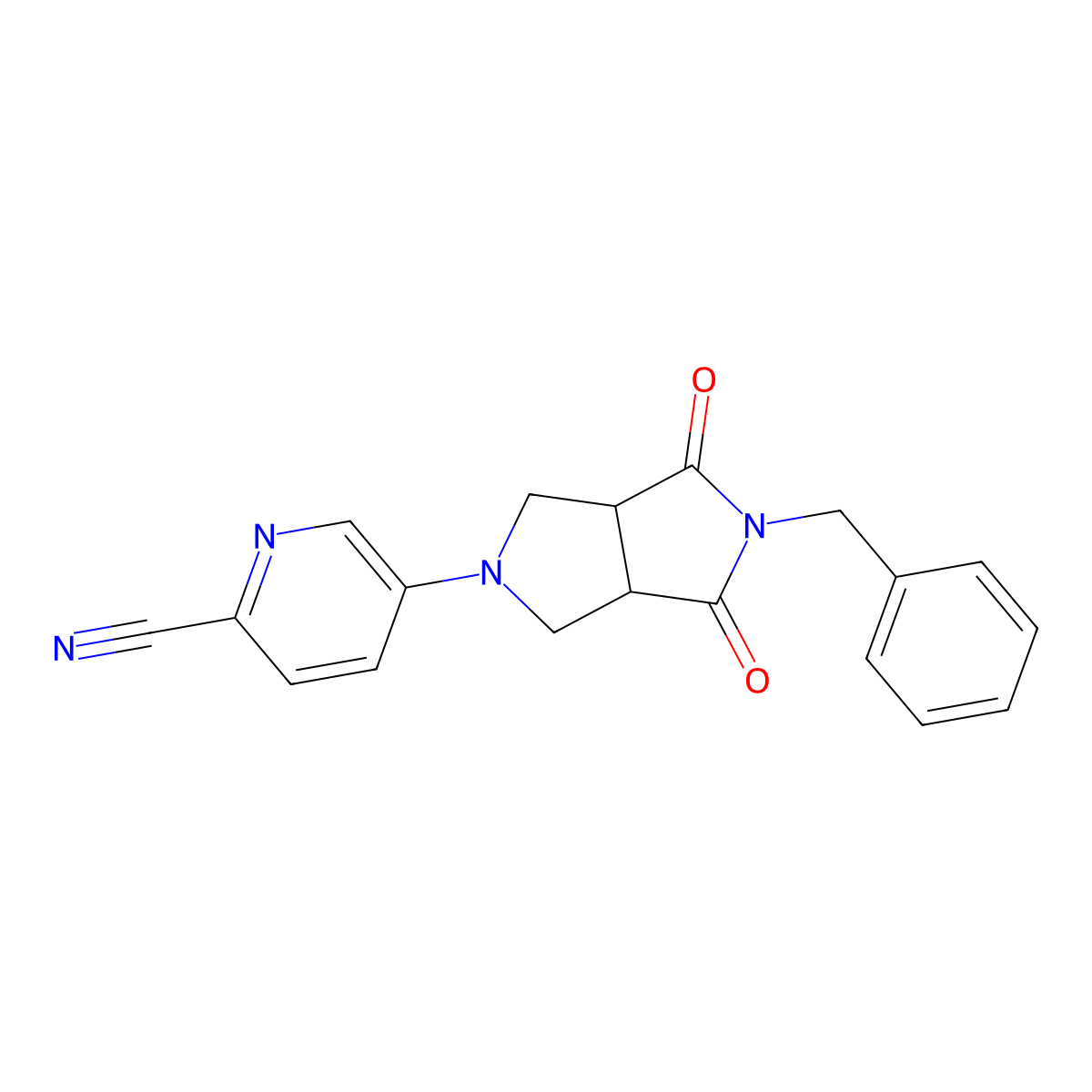 5-{5-Benzyl-4,6-dioxo-octahydropyrrolo[3,4-c]pyrrol-2-yl}pyridine-2-carbonitrile molecular structure, CAS 2415630-94-1