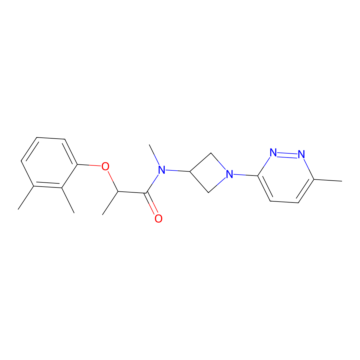 2-(2,3-dimethylphenoxy)-N-methyl-N-[1-(6-methylpyridazin-3-yl)azetidin-3-yl]propanamide molecular structure, CAS 2415631-05-7