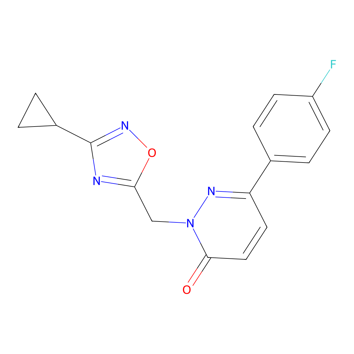 2-[(3-Cyclopropyl-1,2,4-oxadiazol-5-yl)methyl]-6-(4-fluorophenyl)-2,3-dihydropyridazin-3-one molecular structure, CAS 2415631-07-9