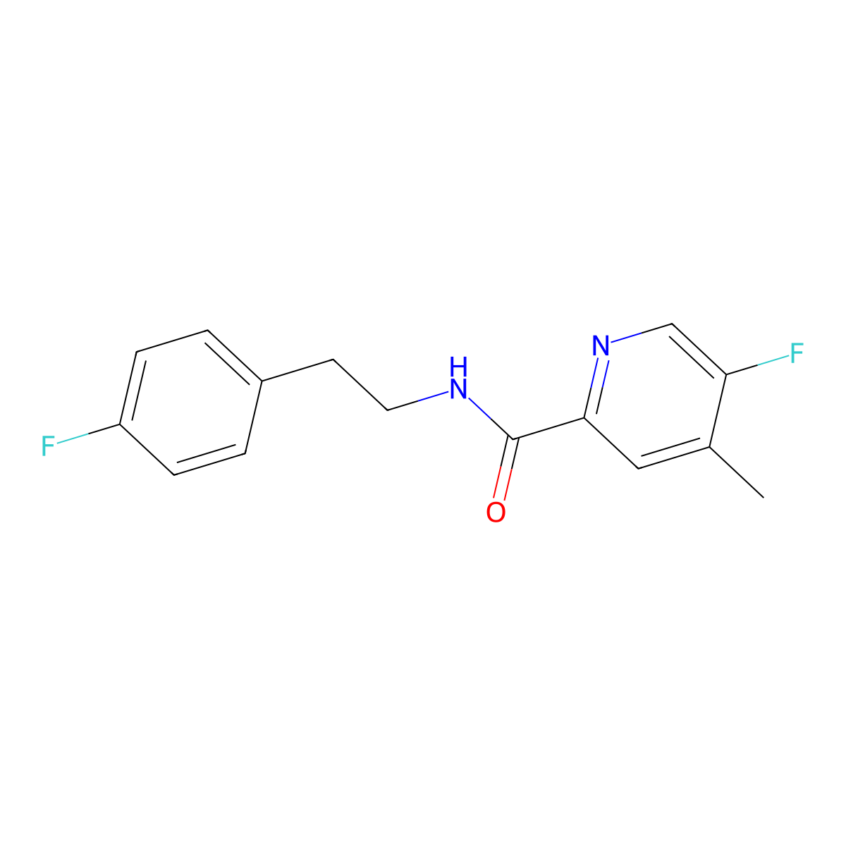5-Fluoro-N-[2-(4-fluorophenyl)ethyl]-4-methylpyridine-2-carboxamide molecular structure, CAS 2415631-11-5